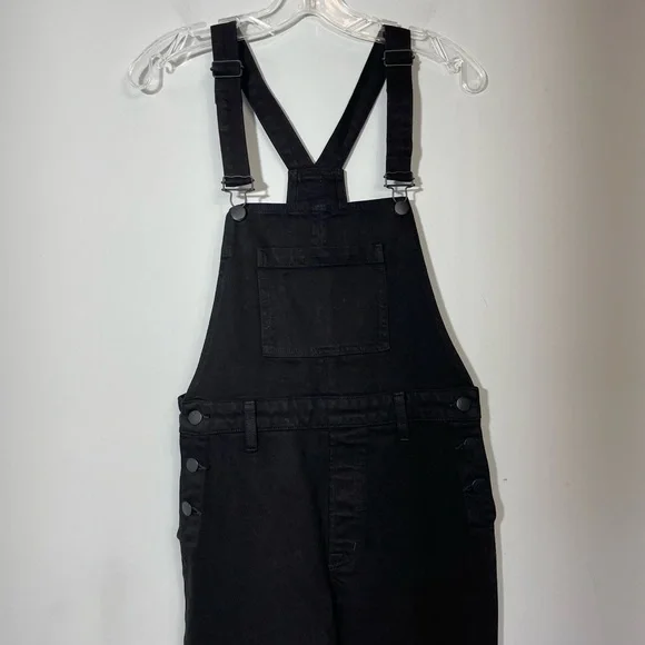 J BRAND JULES OVERALLS JEAN DUNGAREES BLACK BOYFRIEND STRAIGHT LEG RETRO DENIM M - Picture 14 of 16